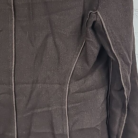 J.Jill Petite Brown Wool Lightweight One-Button Blazer Fold Up Cuff Suit Jacket - Picture 13 of 13